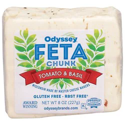 Odyssey Cheese Feta Chnk Tmo & Basil - 8 Oz