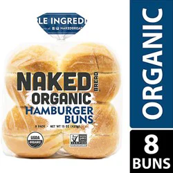 Naked Organic Hamburger Buns - 8 Ct