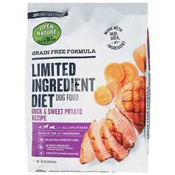 Open Nature Dog Food Limited Ingredient Diet Duck & Sweet Potato Bag - 24 Lb