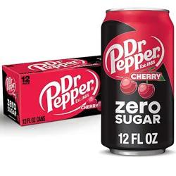 Dr Pepper Cherry Zero Sugar Soda - 12-12 Fl. Oz.