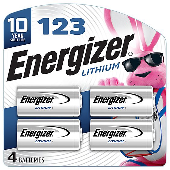 slide 1 of 1, Energizer 123 Lithium 3 Volt Photo Batteries - 4 Count, 4 ct