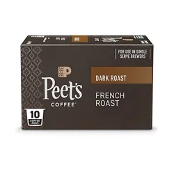 Peet's Coffee French Roast Dark Roast K Cup Pods - 10 Count