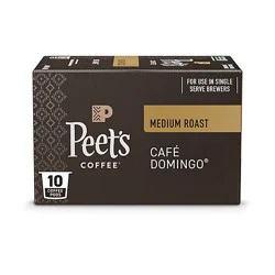 Peet's Coffee Cafe Domingo Medium Roast Single Serve Coffee Pods - 10 Count
