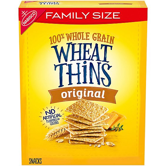 slide 1 of 3, Wheat Thins Original Whole Grain Wheat Crackers Family Size - 14 Oz, 14 oz