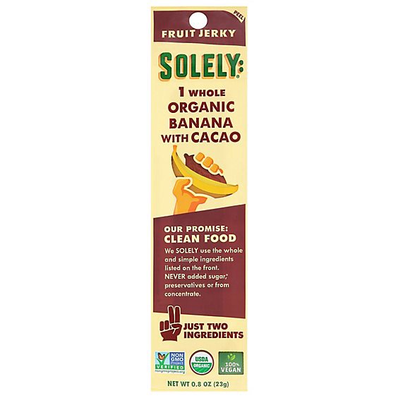 slide 1 of 12, Solely Fruit Jerky Banana With Cacao - .80 Oz, 0.8 oz