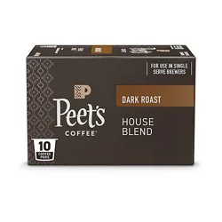 Peet's Coffee House Blend Dark Roast Single Serve Coffee Pods - 10 Count