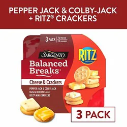 Sargento Balanced Breaks Cheese & Crackers Pepper Jack & Colby-Jack Cheeses And Ritz - 3-1.5 Oz