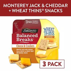 Sargento Balanced Breaks Monterey Jack & Mild Cheddar Cheese Wheat Thins Minis - 3-1.5 Oz