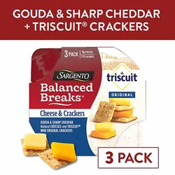 Sargento Balanced Breaks Cheese & Crackers Gouda & Sharp Cheddar Cheeses & Triscuit - 3-1.5 Oz