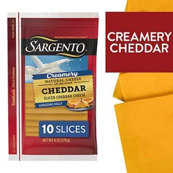 Sargento Creamery Sliced Natural Cheddar Cheese - 10 Count