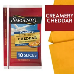 Sargento Creamery Sliced Natural Cheddar Cheese - 10 Count
