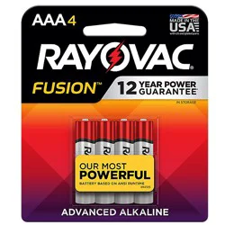 Rayovac Fusion Aaa Alkaline Batteries - 4 Count