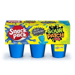 Snack Pack Sour Patch Kids Blue Raspberry Flavored Juicy Gels - 6-3.25 Oz