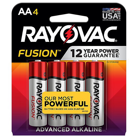 slide 1 of 1, Rayovac Fusion Aa Alkaline Batteries - 4 Count, 4 ct