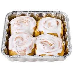 White Iced Cinnamon Rolls 4 Count - EA