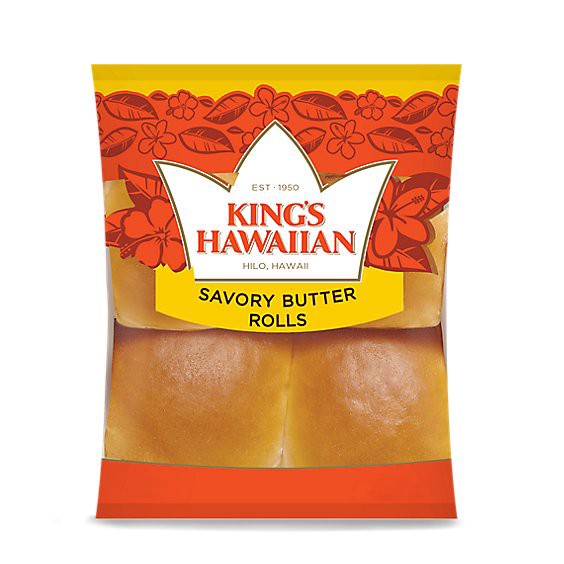 slide 1 of 1, King's Hawaiian Savory Butter Rolls - 4 Oz, 4 oz