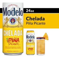 Modelo Chelada Pina Picante Mexican Import Flavored Beer 3.5% Abv Can - 24 Fl. Oz.