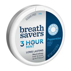 Breath Savers Peppermint Flavored Sugar Free Breath Mints Tin - 1.27 Oz