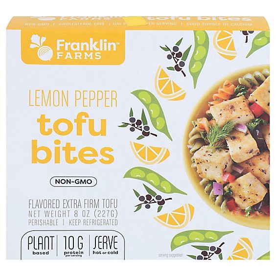 slide 1 of 1, Franklin Farms Lemon Pepper Tofu Bites - 8 Oz, 8 oz