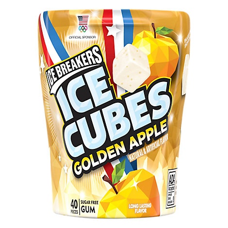 slide 1 of 1, Ice Breakers Ice Cubes Golden Apple Flavored Gum Bottle Pack - Ea, 1 ct