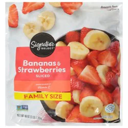 Signature Select Sliced Strawberries And Bananas Family Size - 48 Oz