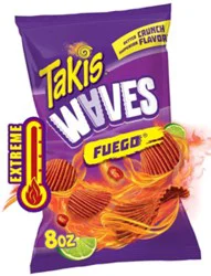 Takis Waves Fuego Hot Chili Pepper & Lime Potato Chips - 8 Oz