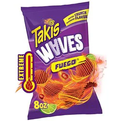 Takis Waves Fuego Hot Chili Pepper & Lime Potato Chips - 8 Oz