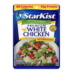 Starkist 2.6oz White Chicken 25% Less Sodium Pouch - 2.6 Oz