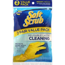 Softscrub Medium Latex Gloves - 2 Ct