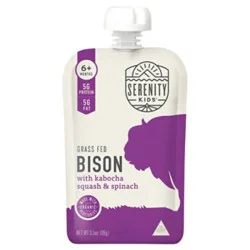 Serenity Kids Grs Fed Bison Kab Sqsh Spinach - 3.5 Oz