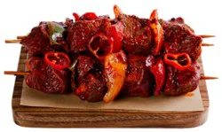 Haggen Usda Choice Beef Bourbon Pepper Marinated Kabob From Ranches In The Pacific Nw - .5 Lb. Ea.