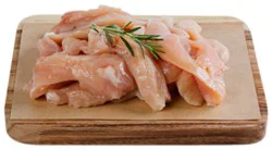 Haggen Chicken Stir Fry Cut Breast Boneless Skinless No Antibiotics Vegetarian Fed Cage Free - 1 Lb.