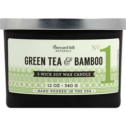 Vineyard Green Tea Bamboo Candle - 12 Oz