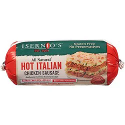 Isernios Chicken Italian Hot Sausage - 16 Oz
