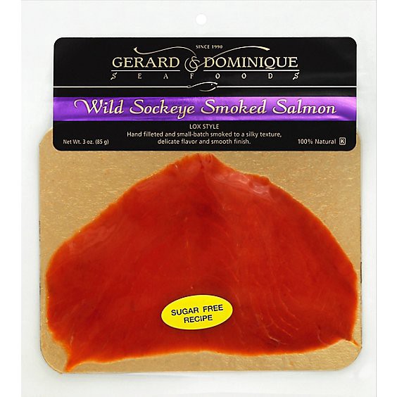 slide 1 of 2, Gerard & Dominique Wild Sockeye Lox Sugar Free - 3 Oz, 3 oz