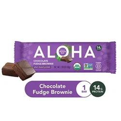 Aloha Plant Based Chocolate Fudge Brownie Protein Bar - 1.89 Oz