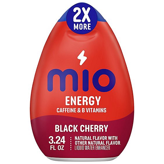 slide 1 of 8, Mio Energy Black Cherry Naturally Flavored With Other Natural Flavor Liquid Water Enhancer - 3.24 Fl. Oz., 3.24 fl oz