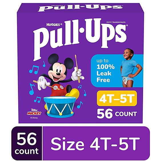 slide 1 of 7, Pull-Ups Potty Training Underwear For Boys Size 4t To 5t - 56 Count, 56 ct