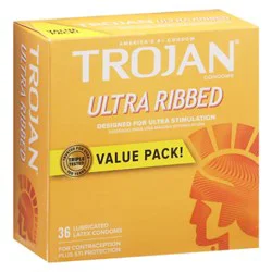 Trojan Ultra Ribbed Condoms For Ultra Stimulation Pack - 36 Count