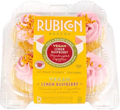 slide 1 of 1, Rubicon Lemon Raspberry Cupcakes Vegan 4 Count - 10 Oz, 10 oz