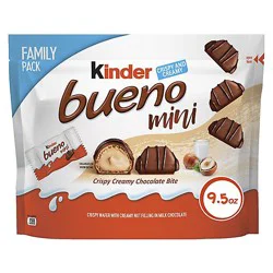 Kinder Bueno Mini Milk Chocolate & Hazelnut Cream Chocolate Bars Family Pack - 9.5 Oz