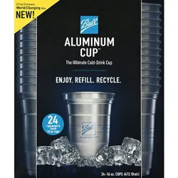 Ball Aluminum Ultimate Recyclable Cold Drink Cup 16oz - 24 Ct