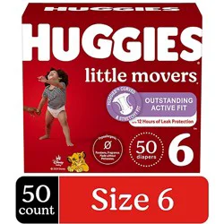 Huggies Little Movers Baby Diapers Size 6 (35+ Lbs) - 50 Count