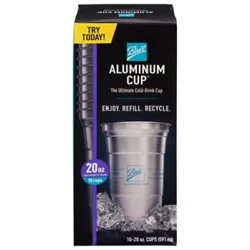 Ball Aluminum Ultimate Recyclable Cold Drink Cup 20oz - 10 Ct