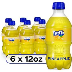 Fanta Soda Pineapple Pack In Bottles - 6-12 Fl. Oz.