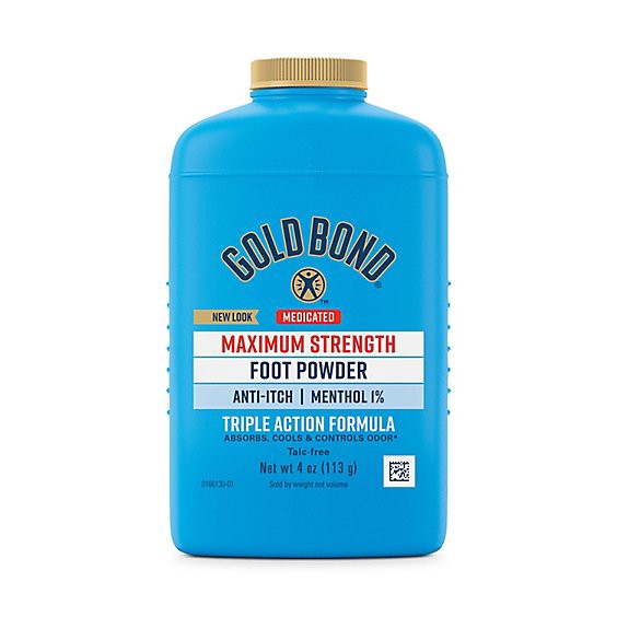 slide 1 of 1, Gold Bond Medicated Foot Powder Maximum Strength - 4 Oz, 4 oz