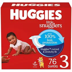 Huggies Little Snugglers Baby Diapers Size 3 (16-28 Lbs) - 76 Count