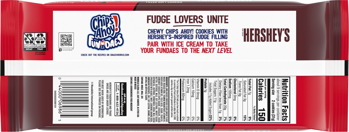 slide 2 of 12, Chips Ahoy! Chewy Hershey's Fudge Filled Soft Cookies - 9.6 Oz, 9.6 oz