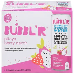 Bubbl'r Antioxidant Sparkling Water Pitaya Berry Nect'r - 6-12 Fl Oz