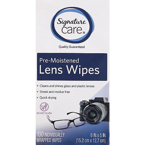 slide 1 of 1, Signature Select/care Lens Wipes Pre Moistened - 100 Ct, 100 ct